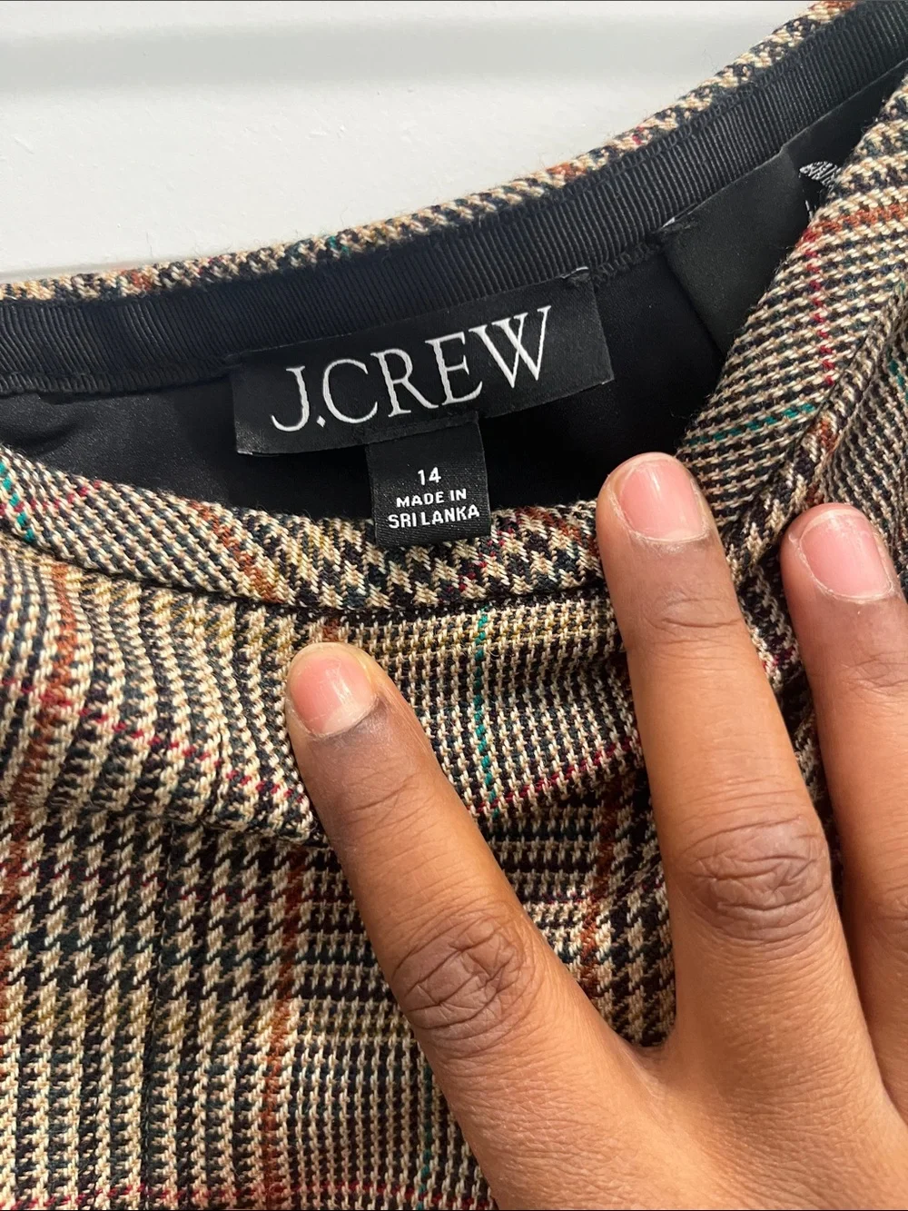 J. Crew Plaid A-Line Skirt with Ruffle Hem - Brown and Tan